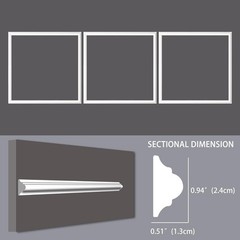 3-Frame Molding Kit – Durable 24″ x 24″ Pre-Cut Wall Decor Panels