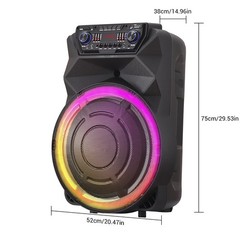 18″ Bluetooth PA Speaker System 4500W with Mic Guitar Jack for Live Performance