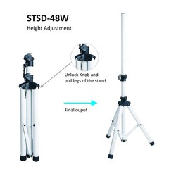 Sound Town 2-Pack Universal Tripod Speaker Stands with Adjustable Height, 35mm