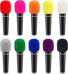 20 Pack Foam Microphone Covers Windscreen for Handheld Karaoke DJ Mic, 10 Colors