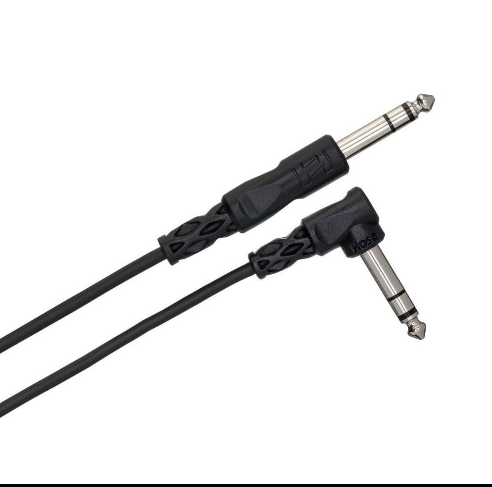 Hosa CSS-103R Balanced Interconnect 1/4 in TRS to Right-Angle TRS 3ft Cable CSS