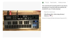Donner B1 Analog Bass Synthesizer Sequencer 128 Patterns Memory Saturation