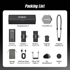 SYNCO G4 Wireless Lavalier Microphone w/ Charging Case 48KHz 24Bit – NIB