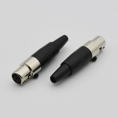 mini xlr 3/4/5 pin female connector 5lot for audio microphone mic cable silver