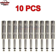 10pcs 1/4 MONO TS Heavy Duty Male Audio Speaker Guitar Cable Connector Plug JACK