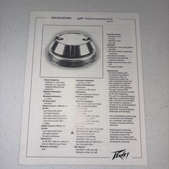Peavey Electronic Corp VTG 44XT Titanium Driver w/Adapter 8 ohm Made In USA -NIB