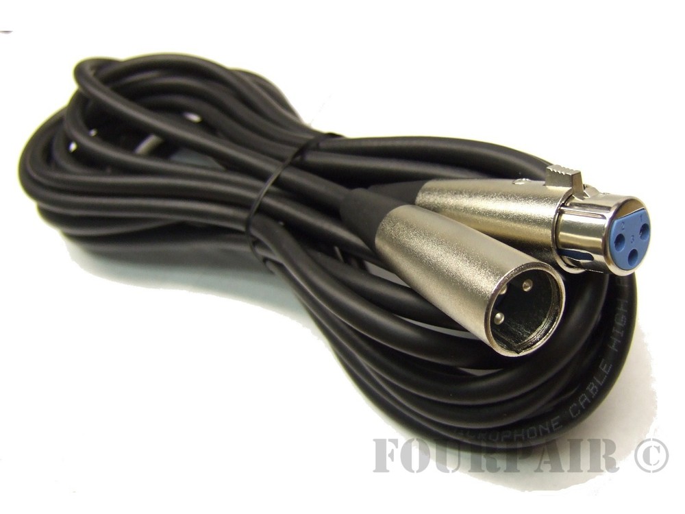 10ft – Shielded 3-Pin XLR Extension Microphone Mic Audio Cable Cord Male Female