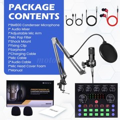 Home Audio Mixer Kit Sound Card Podcast For Live Game Music Record Condencer Mic