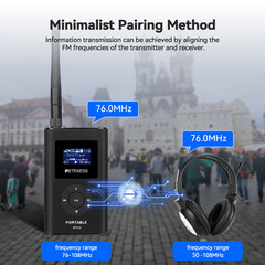 Retekess Wireless Tour Guide Audio System Mic Transmitter 6 Receivers Meeting