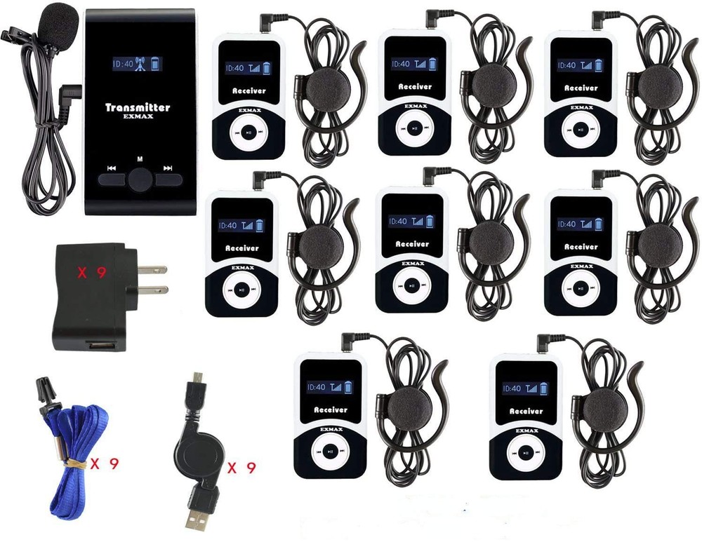 EXMAX® ATG-100T 195MHz Wireless Tour Guide System Interpreter Equipment