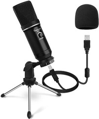 Hayner-Seek USB Microphone Cardioid Condenser PC Gaming Mic w/ Tripod Stand 