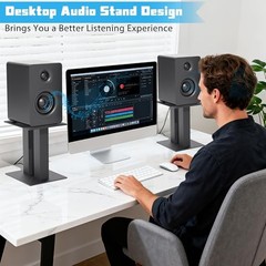 Desktop Speaker Stands 1 Pair Bookshelf Speakers Steel Studio 9.5‘’x8.2‘’x9.8‘’