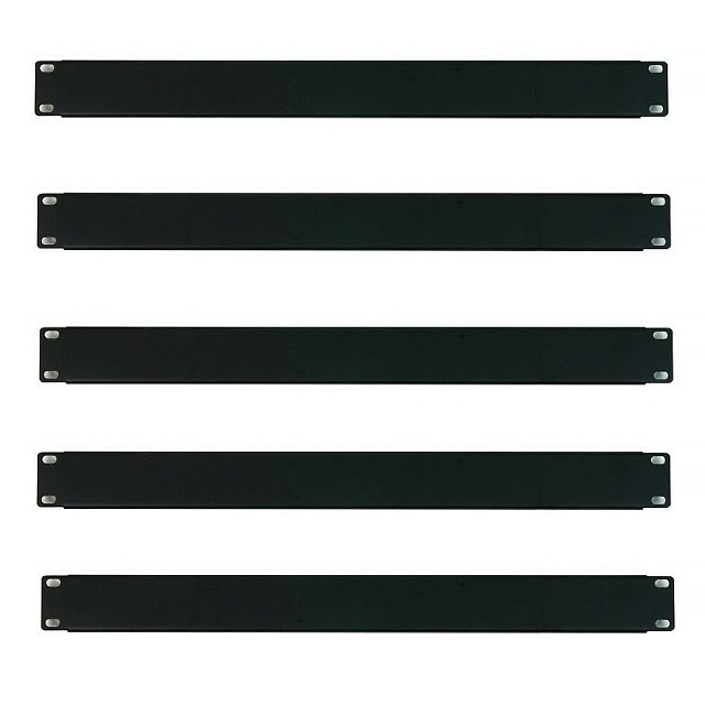 (5) 1 Space Rack Mountable Metal Filler Rack Case Panel