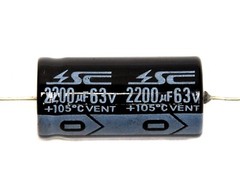 10pc Electrolytic Capacitor GHA 2200uF 63V 105℃ 2000hrs φ18x36mm Axial RoHS SC