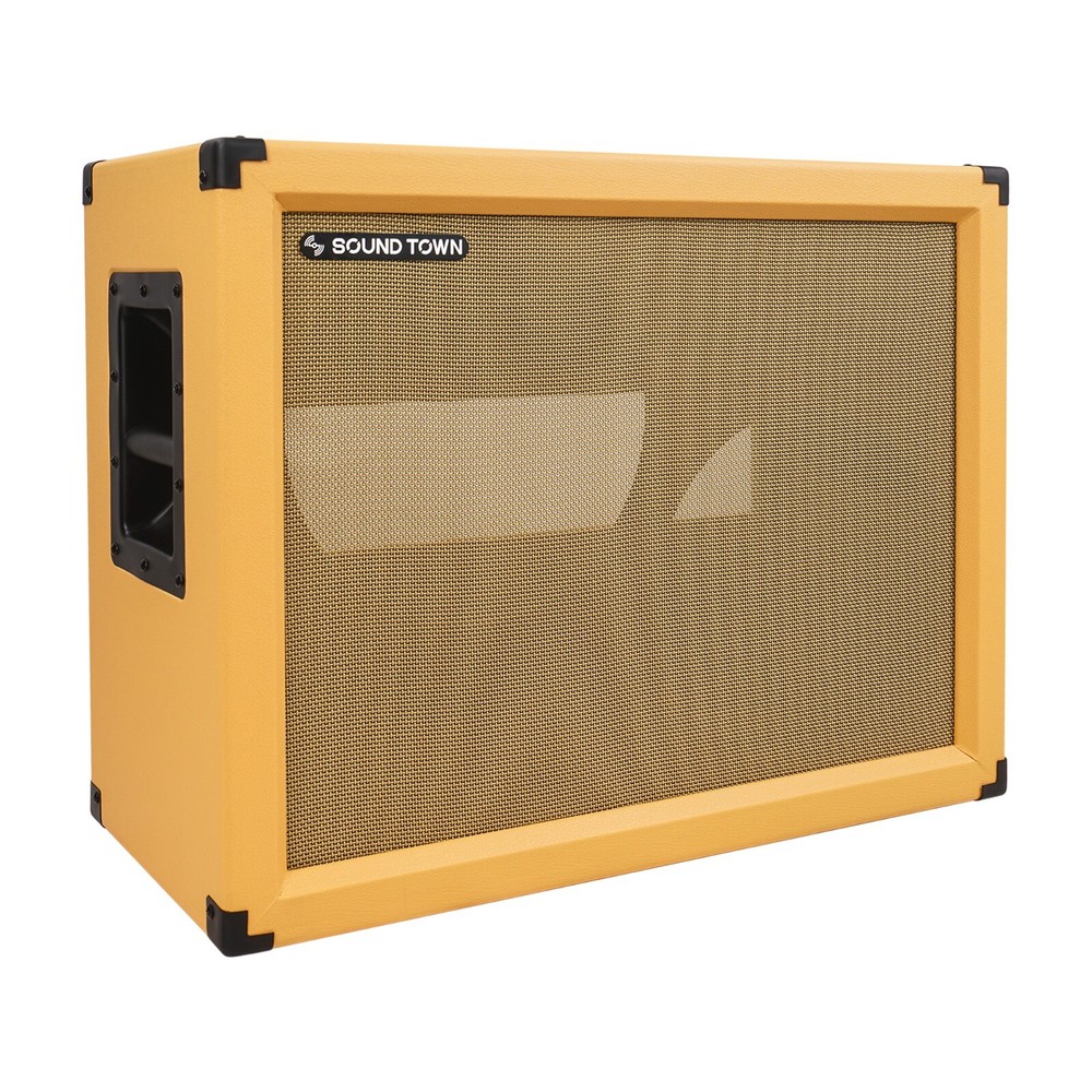 Sound Town 2 x 12″ Empty Open-back Guitar Cabinet Plywood Orange (GUC212OBOR-EC)