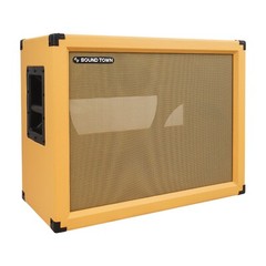 Sound Town 2 x 12″ Empty Open-back Guitar Cabinet Plywood Orange (GUC212OBOR-EC)