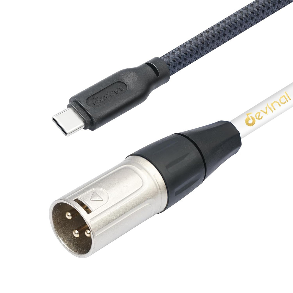 Devinal USB C to XLR Cable, Smartphone/Laptop to XLR Male Output Cable