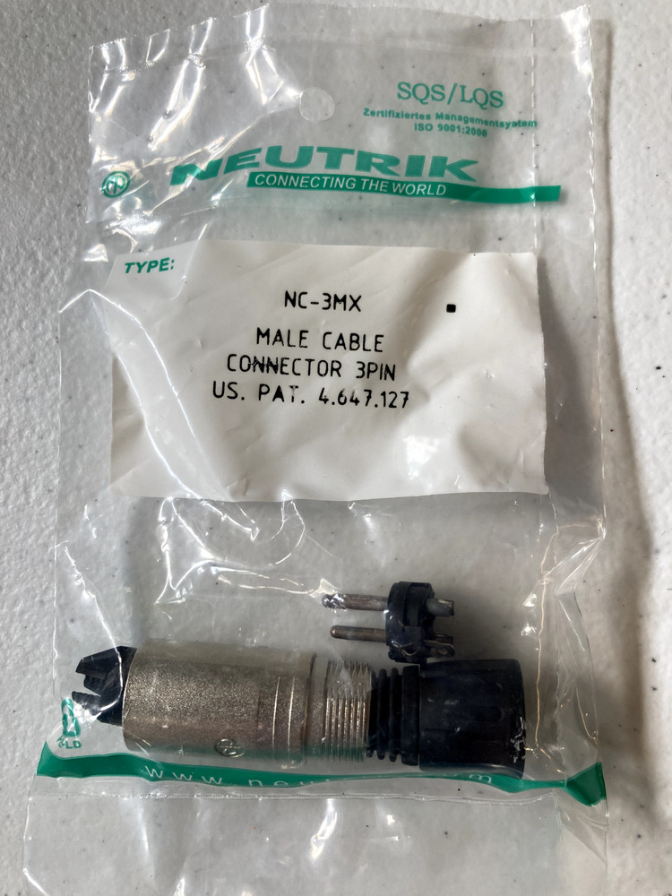 Neutrik NC3MX Male Cable Connector 3 Pin Brand New Sealed