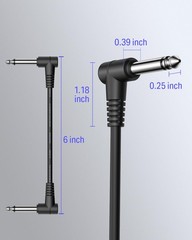 Donner 6 Inch Guitar Patch Cable Effect Pedal Cables 6 inch, Black
