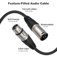 Studio XLR Y Cable 3Pin Metal Connectors 4 Female Port Signal Transmission