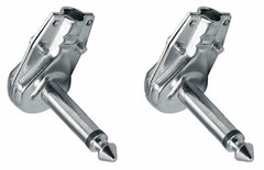 (2 Pack) PC-TJ055 1/4 6.35mm Mono TS Right Angle Guitar Plug Flat Male Connector