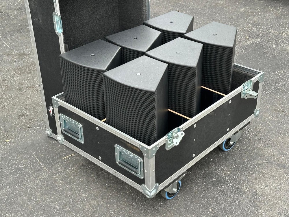 (6) Electro-Voice EVU Series Custom Loud Speakers w/ 8×8 Drivers w/case#7144.THS