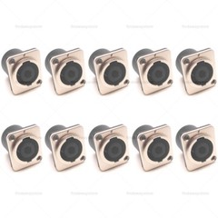 10 Replacement Speakon Connector 4 Pole W/ Metal Panel Mount for Neutrik NL4MP