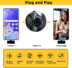 Magnetic Wireless Lavalier Microphone For Type-C Device Noise Cancellation 2 Mic