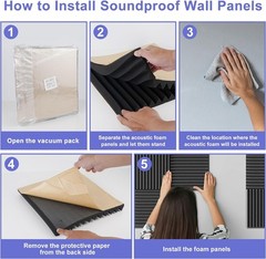 12Pack 12″X12″X1″ Self-Adhesive Acoustic Foam Panel Studio Soundproof Wall Tiles
