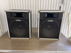 Vintage Traynor CS-105h 15″ Two-Way Speakers 100 watts matched pair NICE