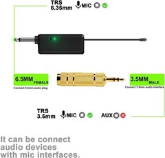 Wireless Microphone System Audio Dual Cordless Dynamic Handheld Mic, Recharge