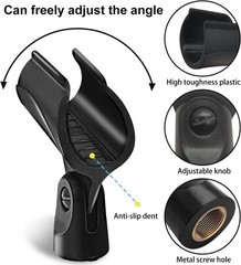 Universal Microphone Clip Holder, Comes with 5/8″ Male to 3/8″ Female Screw A…
