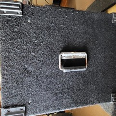 UNBRANDED 6 SPACE 14” BLACK CARPET COVERED AUDIO COMPONENT CASE – PRE-OWNED