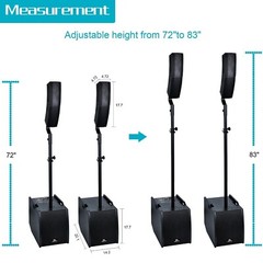 PRORECK CLUB 3200 12-inch 4000W DJ Speakers with Subwoofer, Line Array Speakers