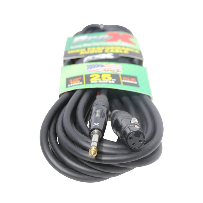 Pro X 25 Ft. Balanced 1/4″ TRS to XLR3-F High Performance Audio Cable