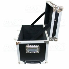 Prox Utility Multipurpose Small DJ Trunk Road Case w/ Foam Lined Wheels & Handle