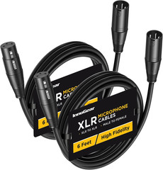 Innogear XLR Microphone Cables, 6 Feet 2 Pack Oxygen-Free Copper Male to Female