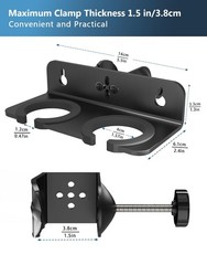 Double Multi Microphone Holder C Clamp Aluminum Rubber Stand Stage Live