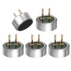 Cylindrical Electret Condenser Mic Inserts with Pins -40dB Pack of 5 Silver