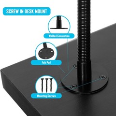 Desk Mounted Adjustable Gooseneck for Microphone Mount that Screws in to Tabl…