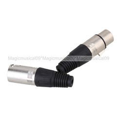 10 x Pair 3 Pin XLR Audio Cable Connector MIC Microphone Snake Plug+ Female Jack