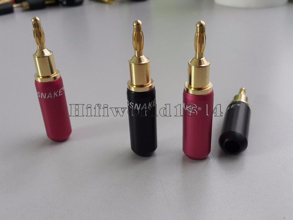 4x hifi audio Gold Plated Speaker Cable Banana Terminal Connector Plug