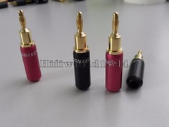 4x hifi audio Gold Plated Speaker Cable Banana Terminal Connector Plug
