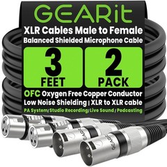 2-Pack 3ft XLR Cable: High-Speed Shielded Mic Cable for Reliable Connections