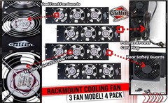 4 PACK Rackmount Cooling Fans | GRIFFIN Triple Studio Audio Gear Panel PA System