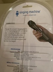 Singing Machine SMM 205 Unidirectional Dynamic Wired Microphone, Black #SMM205