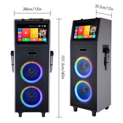 LOUD Bluetooth Speaker Karaoke Machine w/ Wireless Mic & Lyrics Display Screen