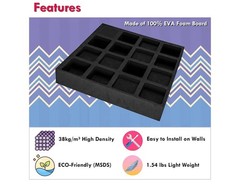 4Pcs EVA Acoustic Diffusers 12″X12″X2″ (Total 24″X24″X2″), Waffle Style Sound Di
