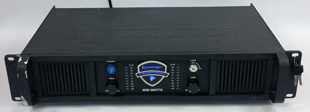 Technical Pro LZ-1100 2-Channel 1100 Watt Professional Power Amplifier UNTESTED