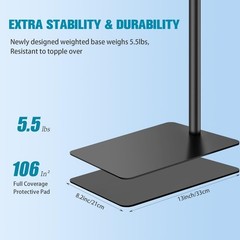 Microphone Stand with Weighted Base, Mic Floor Stand Boom Arm with Mic Access…